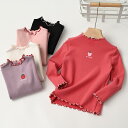 カットソー tシャツ キッズ 子供服 女の子 かわいい イチゴ タートルネック 春秋 綿 長袖 ホワイト ブラック ピンク ハイネック