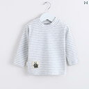 カットソー tシャツ キッズ 子供服 女の子 男の子 赤ちゃん ベビー 秋冬 タートルネック 長袖 綿 暖かい トップス ボーダー グレー ピンク グリーン ハイネック