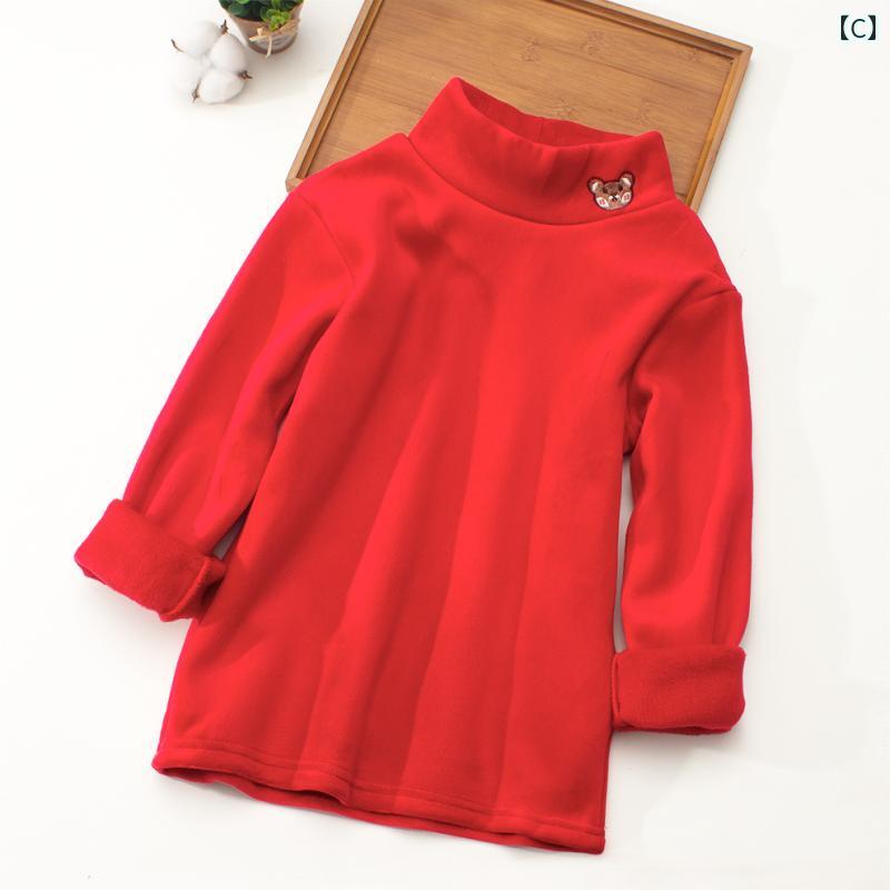 カットソー tシャツ キッズ 子供服 女の子 男の子 秋冬 フリース 厚手 暖かい トッ...