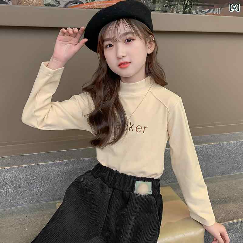 カットソー tシャツ キッズ 子供服 女の子 春秋 タートルネック トップス 長袖 秋...