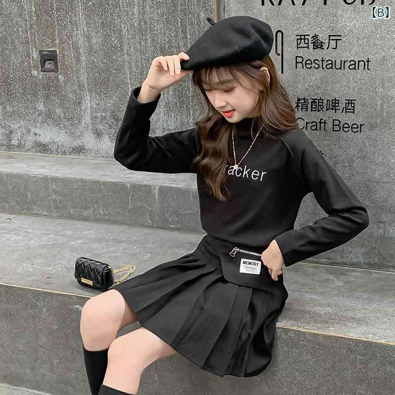 カットソー tシャツ キッズ 子供服 女の子 春秋 タートルネック トップス 長袖 秋...