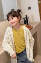 カーディガン キッズ 子供服 女の子 羽織 ニット 春秋 フード付き セーター ジャケット ホワイト グリーン