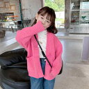 カーディガン キッズ 子供服 女の子 羽織 ウール ニット 秋冬 韓国 セーター ジャケット ピンク