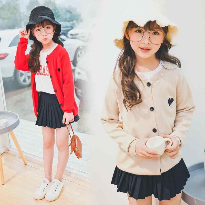 カーディガン キッズ 子供服 女の子 羽織 ニット 春秋 セーター トップス レッド ブラック ベージュ ハ..