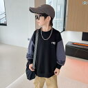 キッズ トレーナー 子供服 男の子 スウェット トップス ボーイズ 春秋 カジュアル プルオーバー グレー