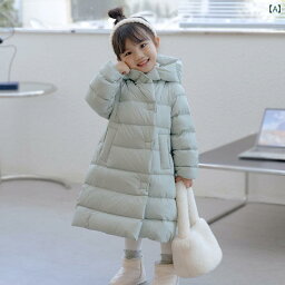 ダウンジャケット キッズ コート 子供服 アウター おしゃれ かわいい 女の子 秋冬 軽量 ロング フード 暖かい レッド ブラック イエロー