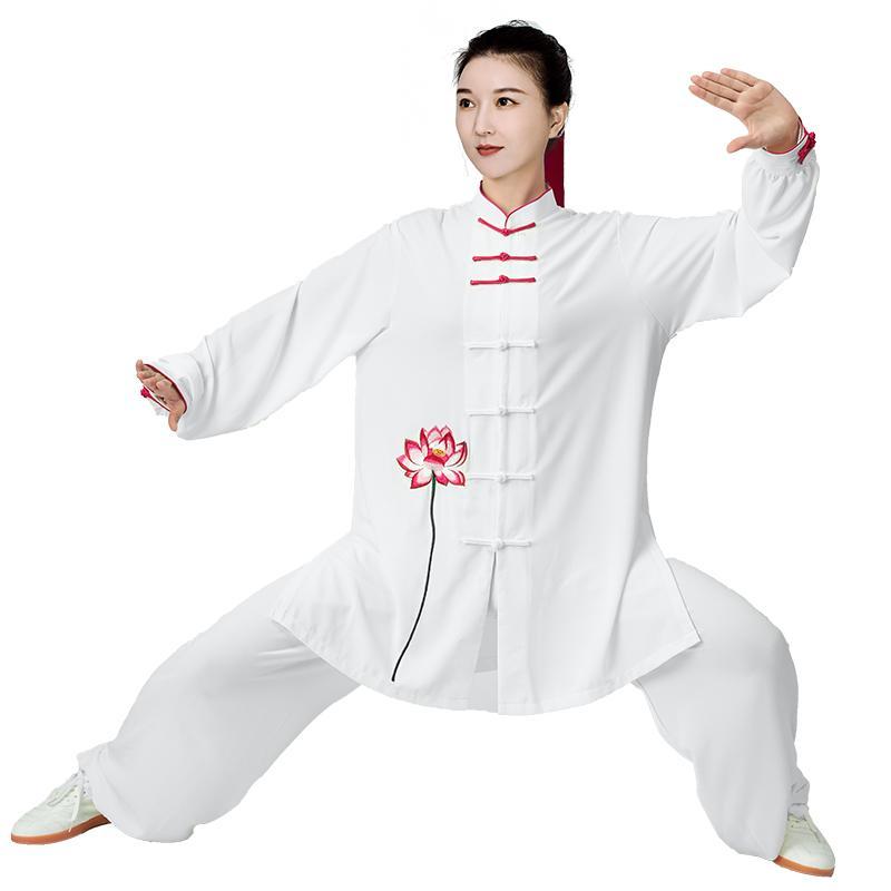 太極拳 服 レディース メンズ カンフー 武術 ウェア トレーニング 格闘技 競技 春秋 グレー ブラック