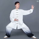 太極拳 服 レディース メンズ カンフー 武術 ウェア トレーニング 格闘技 グラデーション 練習 春夏 ミドル丈