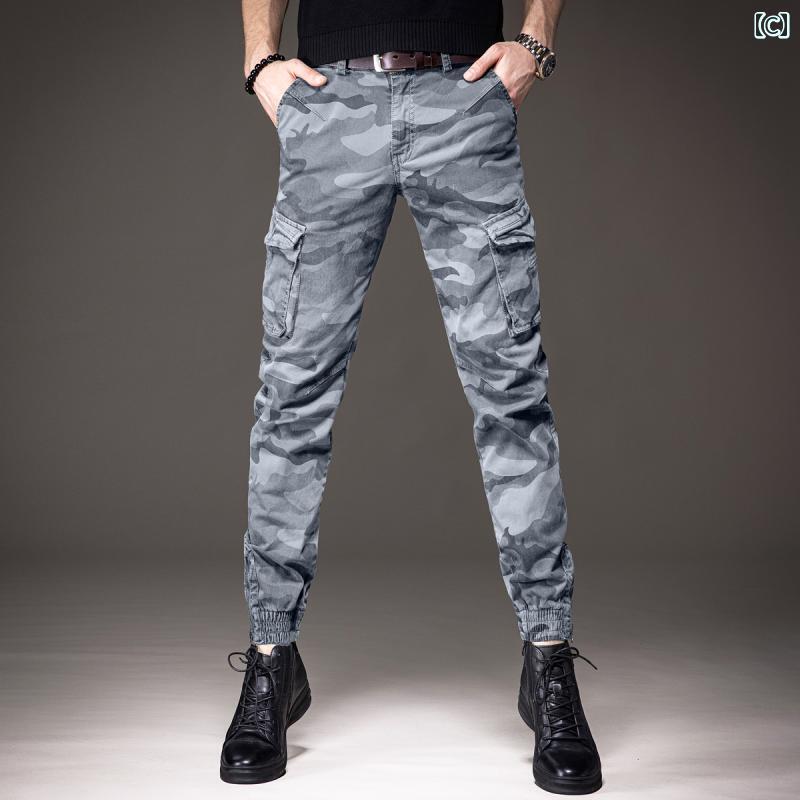 ミリタリー パンツ アウトドア メンズ 男性 ファッション 釣り ズボン ロング パンツ ゆったり オールシーズン 迷彩 伸縮性 カジュアル