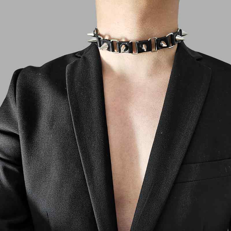 チョーカー レディース ネックレス アクセサリー ゴシック ゴスロリ パンク ゴス スタッズ チェーン レザー 首輪