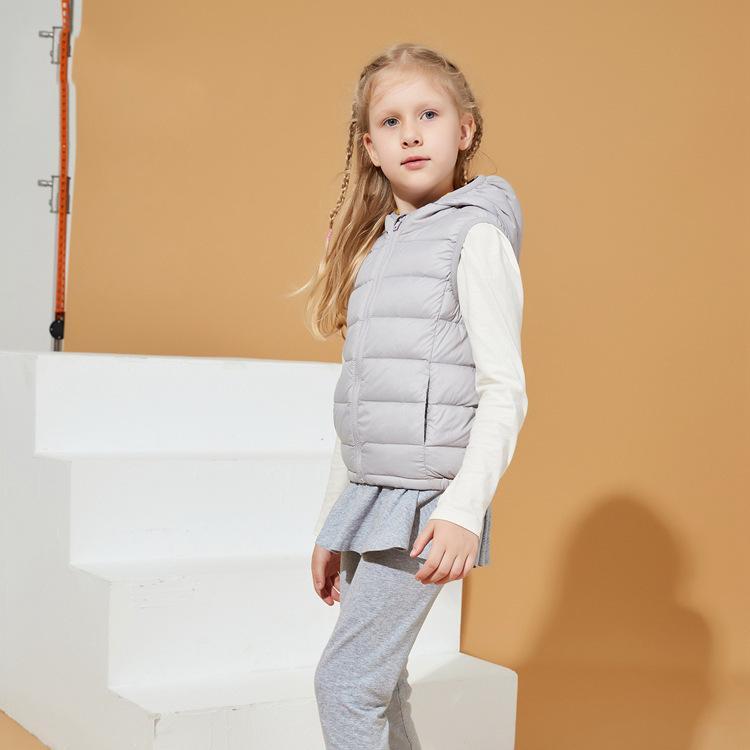 ダウンベスト キッズ アウター 防寒 子供服 男の子 女の子 ベビー シンプル 秋冬 暖かい 軽量 フード付き ジャケット 白 ピンク 黄色