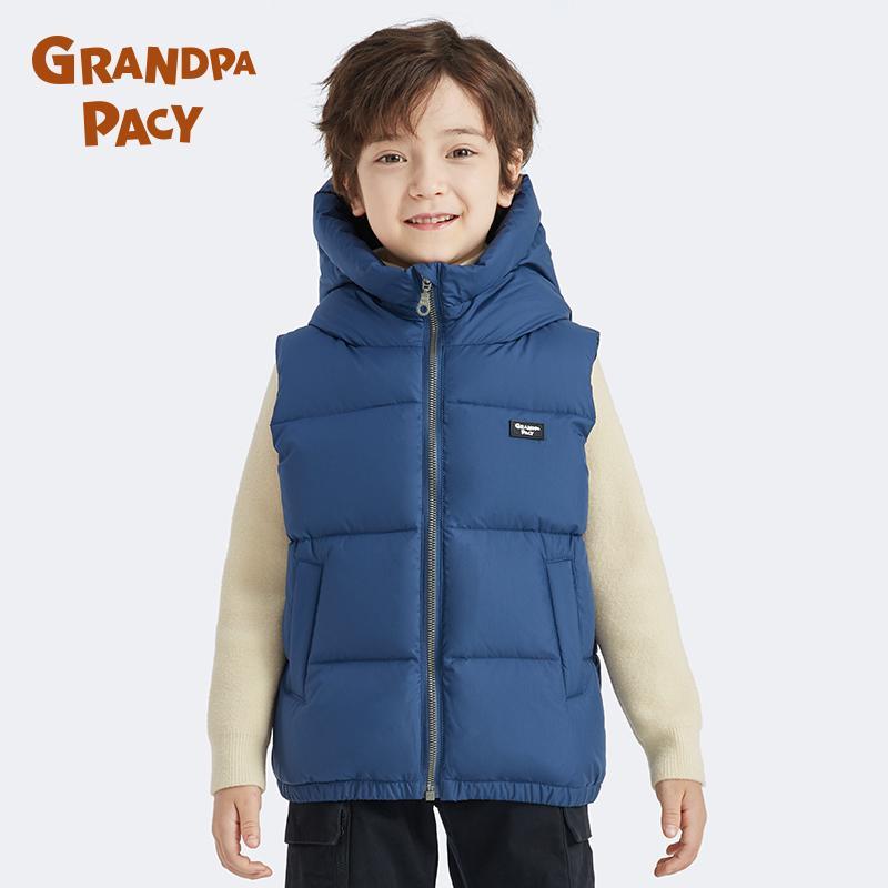 ダウンベスト キッズ アウター 防寒 子供服 男の子 女の子 ベビー シンプル 秋冬 暖かい 厚手 ブルー ..