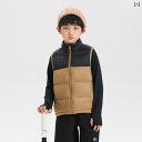 ダウンベスト キッズ アウター 防寒 子供服 男の子 秋冬 暖かい スポーツ 厚手 カーキ 青 バイカラー