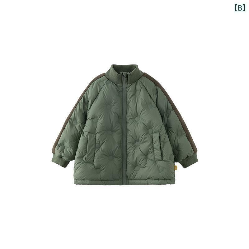 ダウンジャケット キッズ コート 子供服 アウター ファッション おしゃれ 秋冬 男の子 女の子 スタンドカラー 暖かい ジップアップ グリーン ブルー イエロー 2