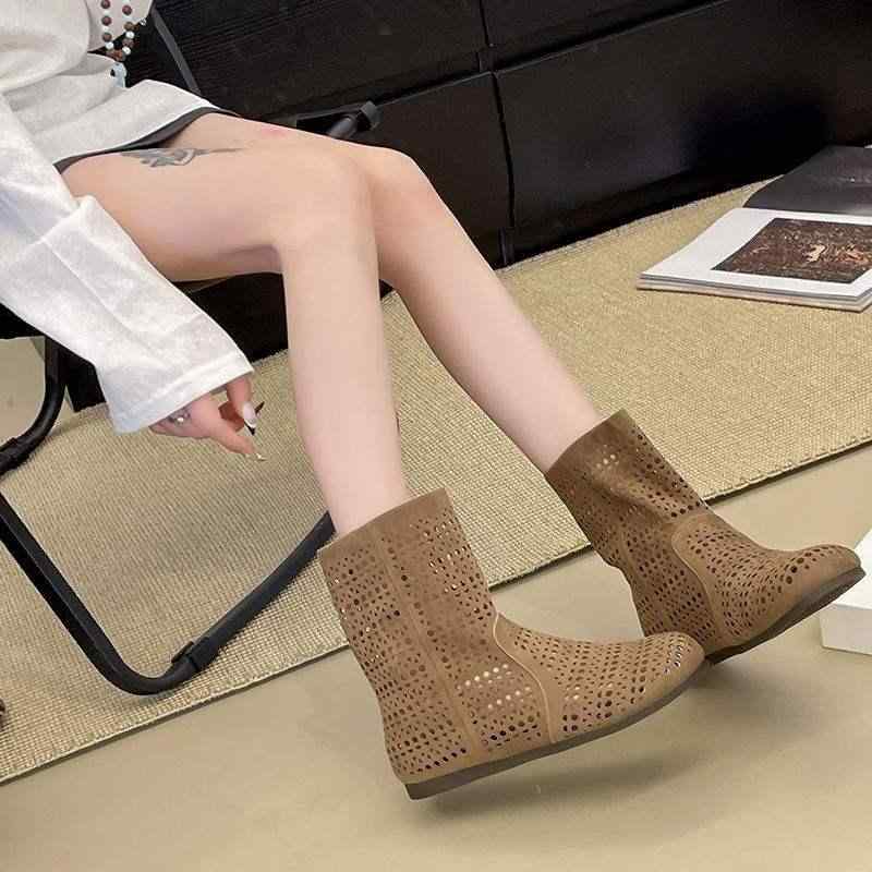 ブーツ レディース ウエスタンブーツ カウボーイブーツ ミドル丈 レトロ ヴィンテージ ブーツ パンチン..