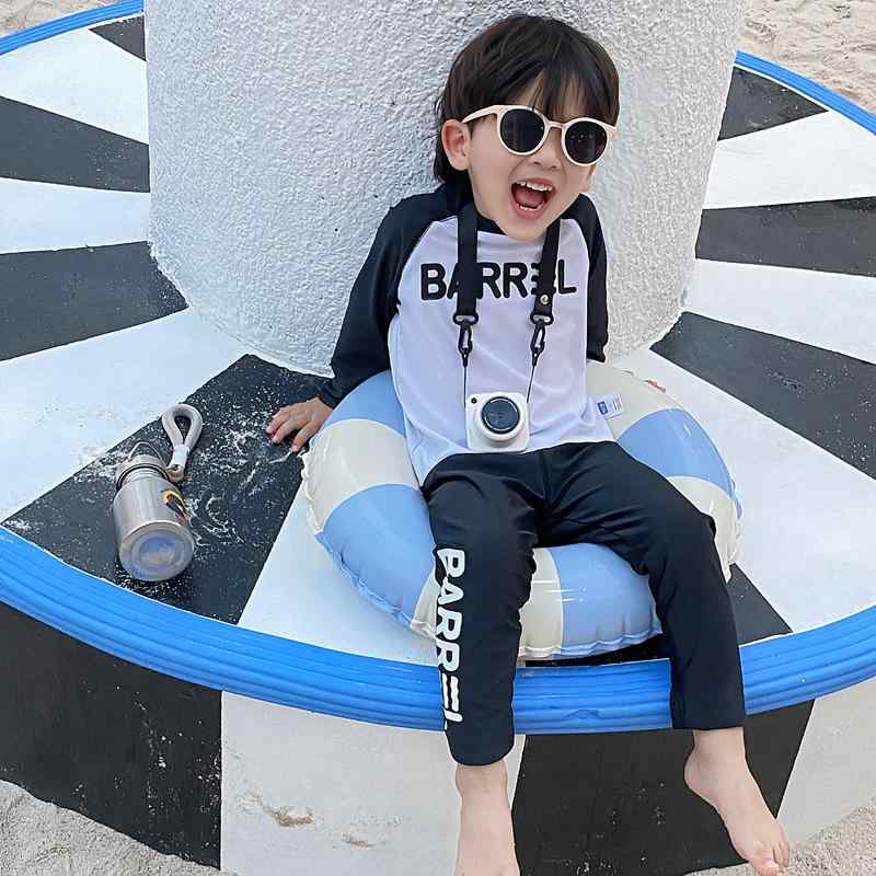 サーフィン ウェットスーツ キッズ 子供 男の子 日焼け防止 紫外線カット 長袖 セパレート 夏 ビーチ ..