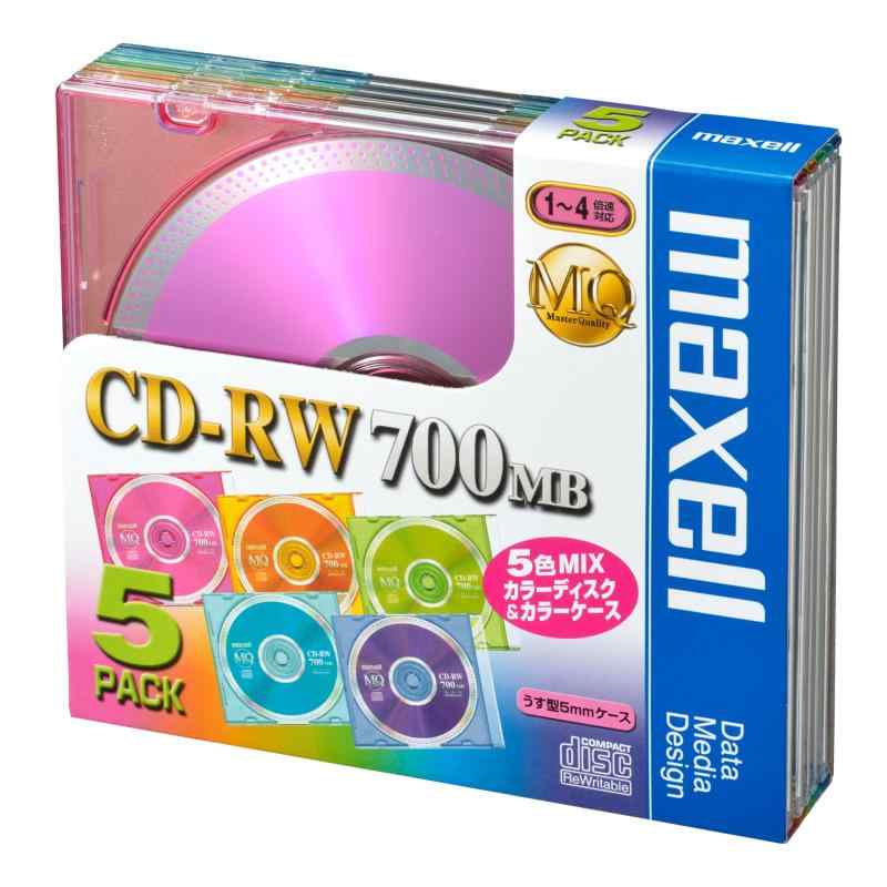 maxell データ用 CD-RW 700MB 4倍速対応 カラーMIX 10枚 5mmケース入 CDRW80MIX.1P10S parent