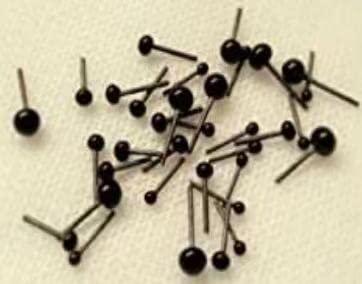 CHENGYIDA 300個入り（150双）(3サイズ 2mm/3mm/4mm 混合) さし目 黒ピン ぬいぐるみ・人形の目 手芸 ..
