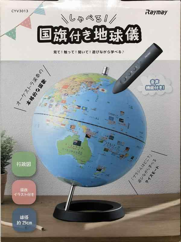 しゃべる地球儀 レイメイ藤井 地球儀 しゃべる国旗付地球儀 25cm タッチペン付