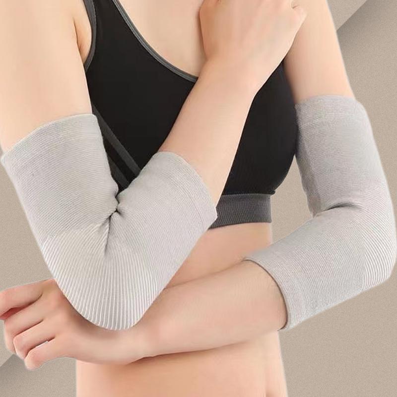 アームスリーブ メンズ 肘パッド ガード 厚手 裏起毛 トレーニング サイクリング アウトドア グレー