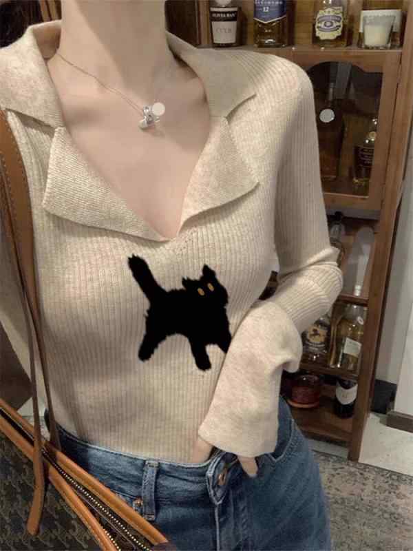 セーター レディース ニット vネック トップス 長袖 Tシャツ 秋冬 スリムフィット ベージュ ピンク グレー