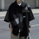 シャツ メンズ レディース 半袖 作業服 ベーシック アウトドア スリーブ ファッション ブラック カーキ