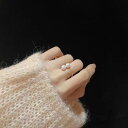 指輪 リング 空枠 レディース アクセサリー パーツ 材料 装飾 土台 かわいい おしゃれ ジュエリー DIY パール用 S925 ダブル シルバー ゴールド