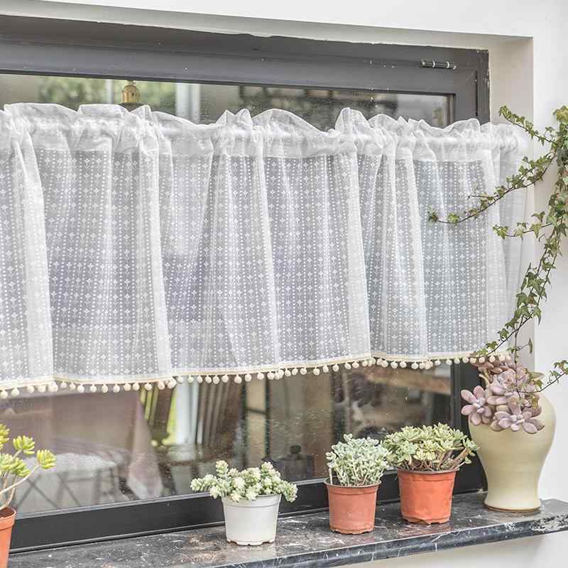 カフェカーテン おしゃれ 小窓 アメリカン ショート ドア レース 小さい キッチン パーティション 白 カントリー