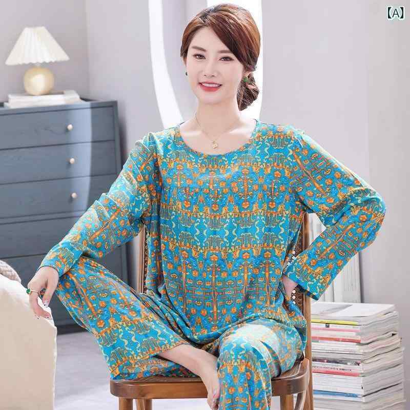 ルームウェア 部屋着 レディース 長袖 婦人 ミセス 高齢者 パジャマ コットンシルク スーツ 春夏 綿 大きめ サイズ