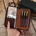 ペンケース 革 レザー 筆箱 メンズ レディース シンプル おしゃれ ビジネス 収納 学生 文具 アメリカ レトロ 赤 緑 青