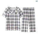 ルームウェア 部屋着 レディース 半袖 婦人 ミセス ママ パジャマ 夏 綿 7分袖 パンツ 高齢者 家庭 服 屋外