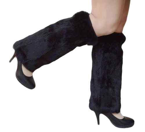レッグウォーマー ファー レッグカバー もこもこ ふわふわ ブーツカバー ロング ショート ソックス 防風 保温性 ブラック