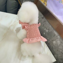 犬服 ドレス スカート ワンピース ドッグウェア かわいい おしゃれ ペット 夏 薄手 猫 小型犬 ピンク