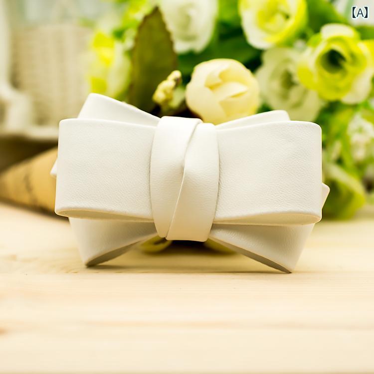 シューズクリップ おしゃれ カジュアル リボン パテント レザー 立体 靴 アクセサリー ホワイト レッド..