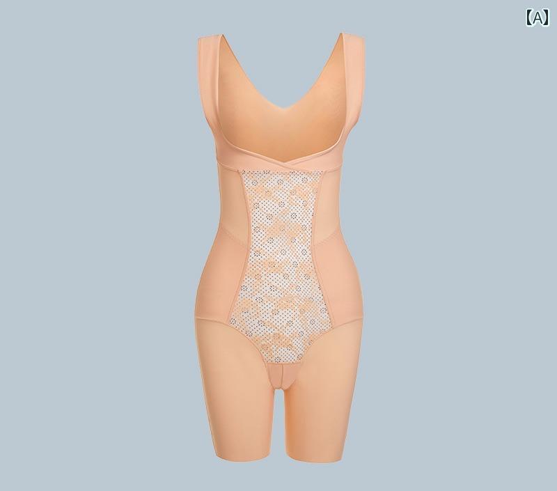 ボディシェイパー 引き締め 下着 ワンピース レディース コルセット 脂肪燃焼 産後 薄手 夏 肌色 黒色