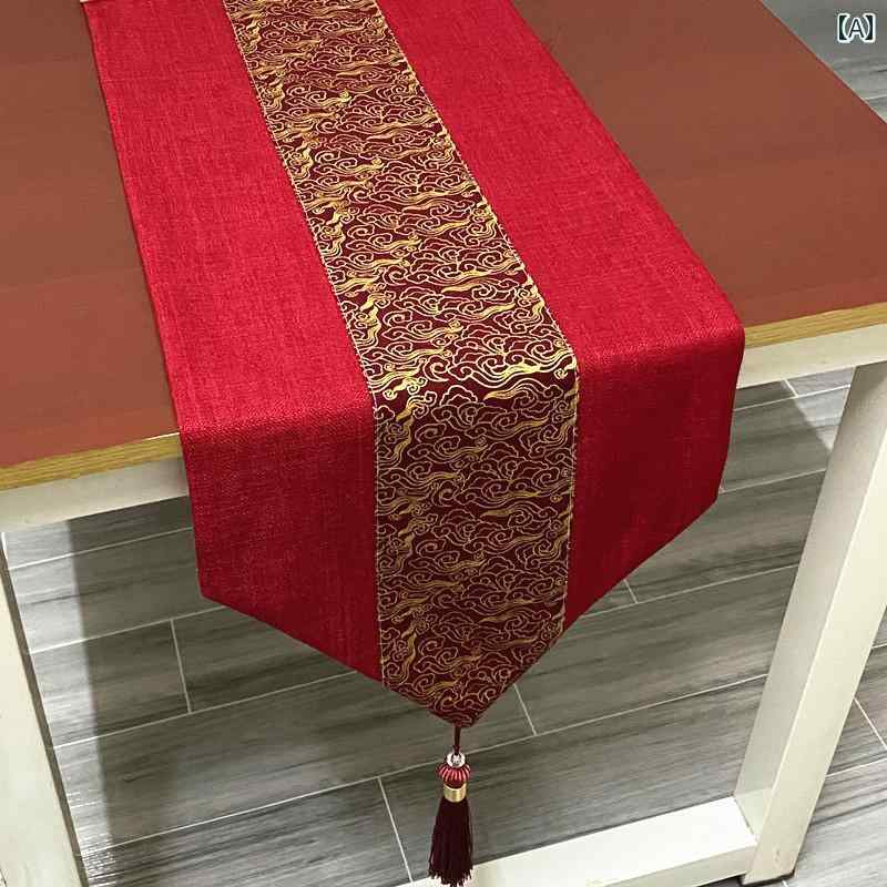 テーブルランナー 中国風 フラグ 結婚式 お祝い クロス ダイニング キャビネット ファブリック 和 カバ..