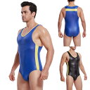 レスリング ウェア シングレット スーツ スポーツ トレーニング メンズ 体操 ストレッチ タイト ブラック ブルー