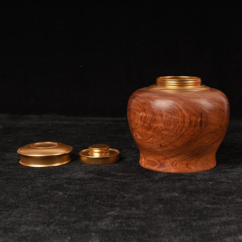 茶筒 レトロ 木製 おしゃれ キャニスター 紅茶 コーヒー 豆 容器 密閉 収納 無垢材 家庭用 ギフト 手彫り 中国 金 茶