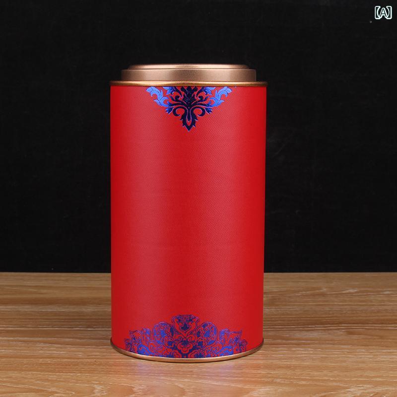 茶筒 ブリキ おしゃれ 紅茶 缶 中国 赤 金 青 コーヒー 豆 保存 キャニスター