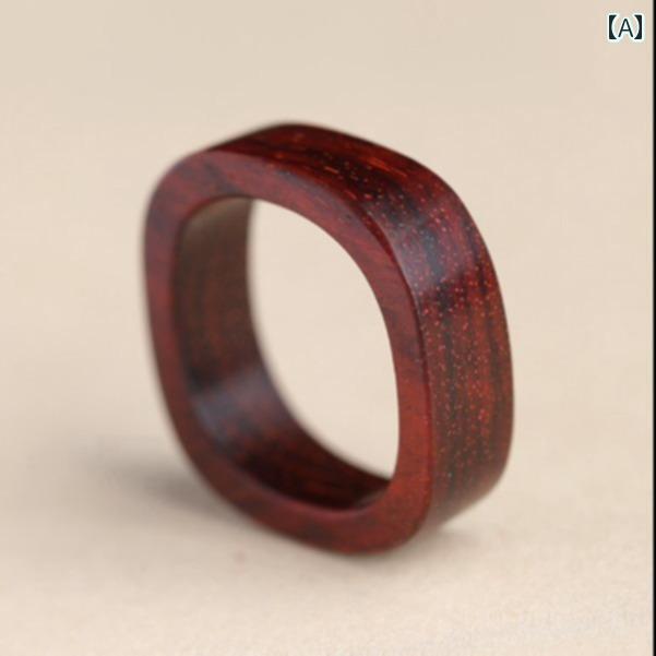 木製 指輪 リング アクセサリー インド レディース メンズ シンプル カップル ブラウン