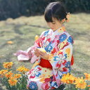 浴衣 着物 キッズ 子供 和風 お祭り 花火大会 菊 女の子 カラフル かわいい