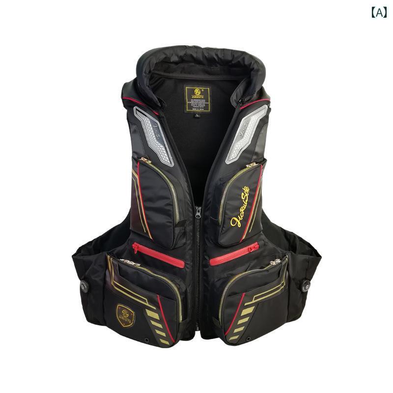 ライフジャケット 釣り アウトドア 海水浴 救命胴衣 多機能 ポケット 防水 フローティング ベスト メン..