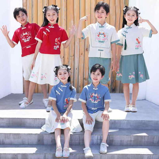 キッズ 漢服 子供 女の子 男の子 舞台 発表会 合唱 中国風 衣装 綿 演技 グリーン ブルー ワインレッド キッズ 漢服 子供 女の子 男の子 舞台 発表会 合唱 中国風 衣装 綿 演技 グリーン ブルー ワインレッド