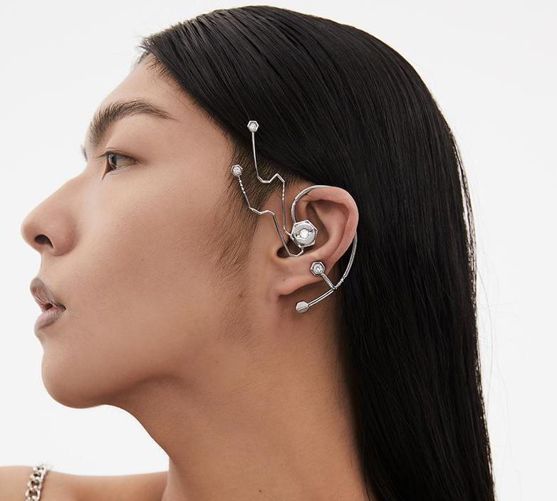 アクセサリー サイバーパンク かっこいい レディース メンズ イヤーカフ メカニカル イヤリング イヤークリップ