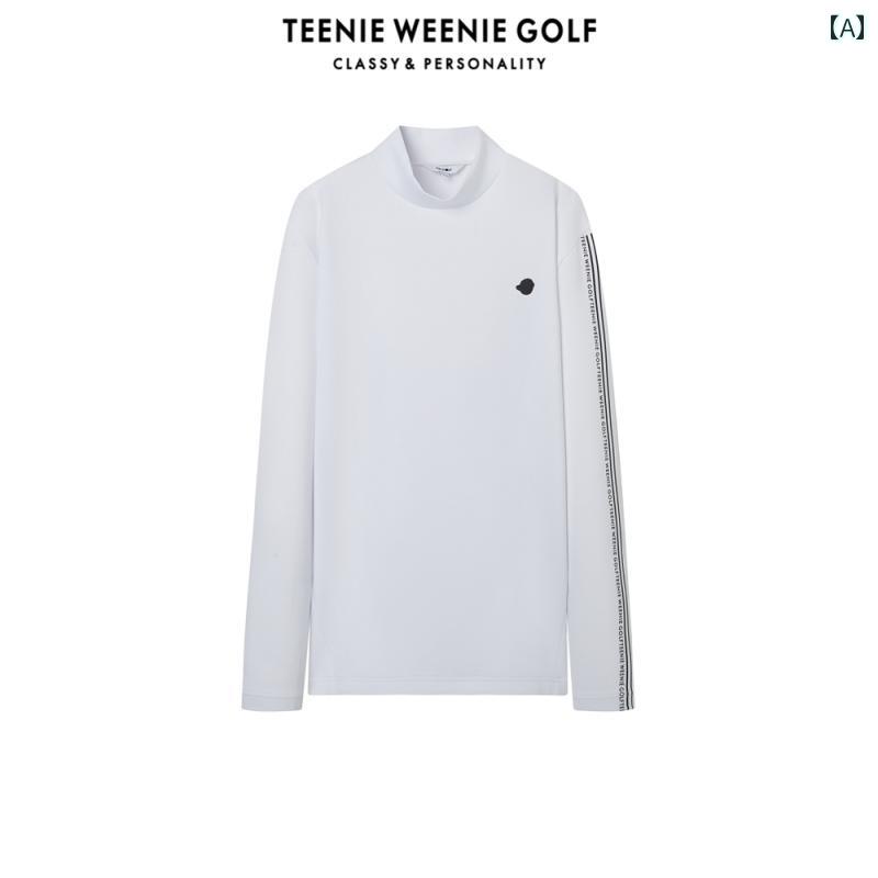 ゴルフウェア メンズ 長袖 Tシャツ スポーツ おしゃれ かっこいい トップス 紳士服 春 ハーフタートルネック 白 黒 ワインレッド