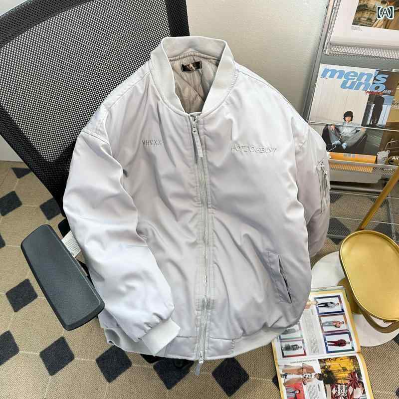 スタジャン メンズ ジャケット 秋冬 アウター カジュアル 大きいサイズ アメリカ 刺繍 コート 厚手 野球 グレー 黒 緑