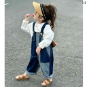 デニム オーバーオール ベビー キッズ サロペット 子供服 女の子 赤ちゃん スーツ 春秋 長袖 スウェットシャツ ジーンズ 2点 セット ホワイト ブルー