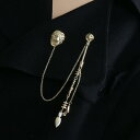 ラベルピン タックピン メンズ レディース チェーン ブローチ スーツ アクセサリー ライオン パール コサージュ レトロ ゴールド