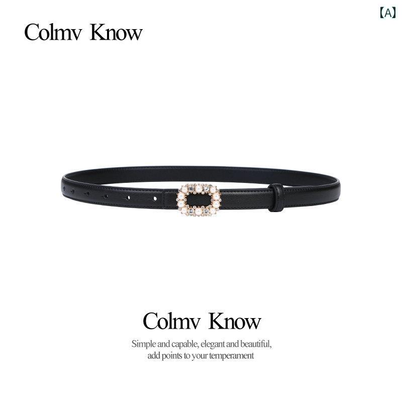 ベルト レディース おしゃれ キラキラ ラインストーン エレガント パール セーター コート ジーンズ 装..