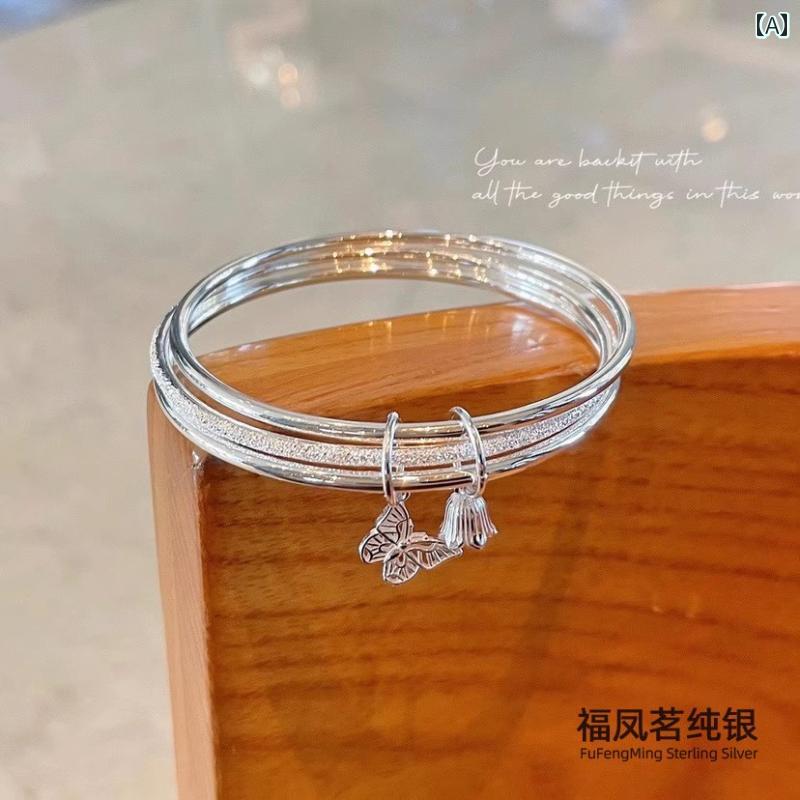 バングル レディース アクセサリー ブレスレット 腕輪 ジュエリー 純銀 S999 ギフト プレゼント 誕生日..